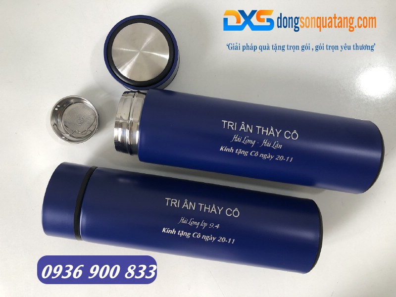 Bình giữ nhiệt inox 304 in nội dung làm quà tặng 