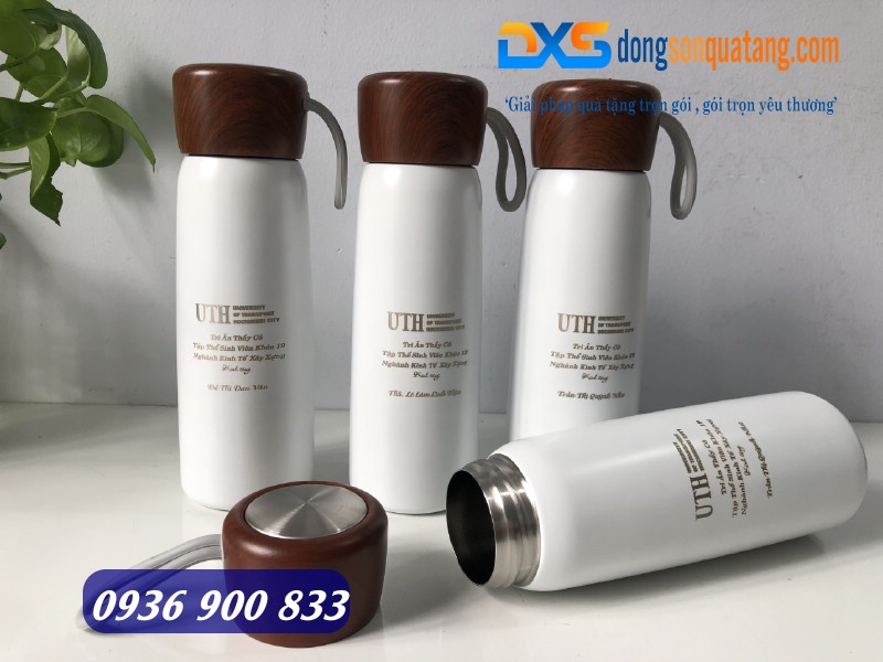 Bình giữ nhiệt nắp vân gỗ in khắc tên thầy cô Bình giữ nhiệt nắp vân gỗ in khắc tên thầy cô