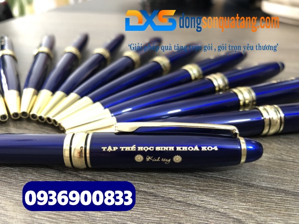 Bút ký cao cấp – BKX 029 – Màu xanh,dạng xoay khoen vàng