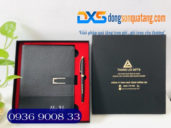Gift Set Sổ Da + Bút Kim Loại In Khắc Tên Làm Quà Tặng