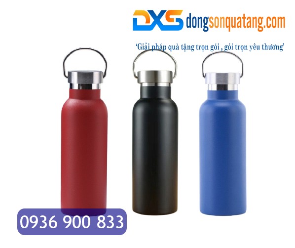BGN 009 - Bình Giữ Nhiệt Làm Quà Tặng Quai Xách 500ml In Logo Theo Yêu Cầu
