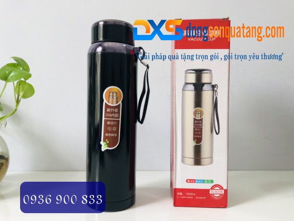 Bình Giữ Nhiệt Inox Màu Đen 1L In Logo Làm Quà Tặng Quảng Cáo Thương Hiệu Bình Giữ Nhiệt Inox Màu Đen 1L In Logo Làm Quà Tặng Quảng Cáo Thương Hiệu