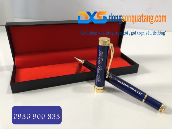 Bút Ký Cao Cấp Màu Xanh Nắp Mở Khắc Tên Làm Quà Tặng