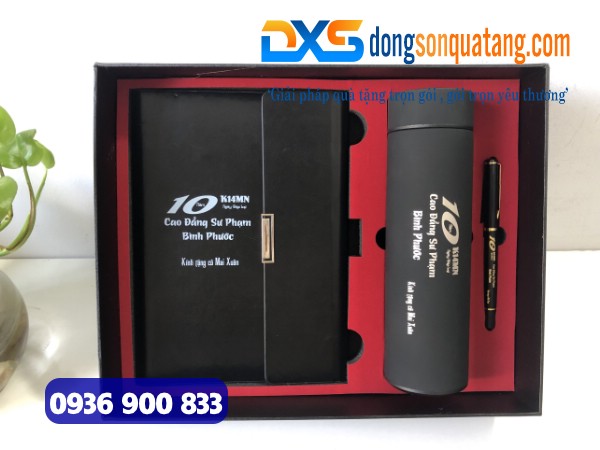 Gift Set Sổ Bình Bút In Khắc Logo Trường Cao Đẳng Sư Phạm Bình Phước 