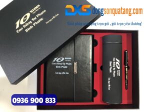 Gift Set Sổ Bình Bút In Khắc Logo Trường Cao Đẳng Sư Phạm Bình Phước
