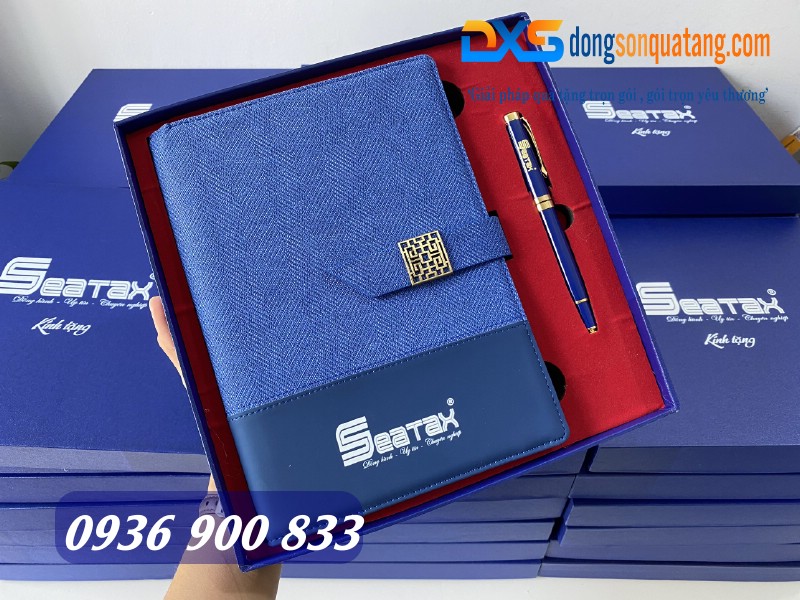 Combo Sổ da còng nam châm , Bút kim loại 