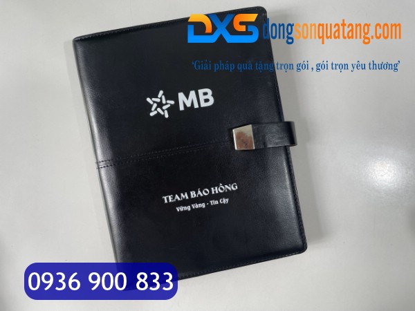 SDX 010 - Sổ Tay CEO In Tên , Logo Công Ty Khổ A5 Đen Bóng Khóa Cài Nam Châm Cao Cấp