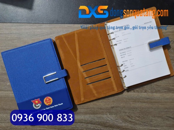 SDX 011 - Sổ Tay Bìa Còng Da Pu In Logo Đoàn Thanh Niên Hồ Chí Minh