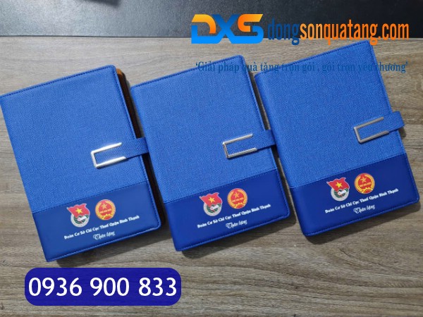 SDX 011 - Sổ Tay Bìa Còng Da Pu In Logo Đoàn Thanh Niên Hồ Chí Minh