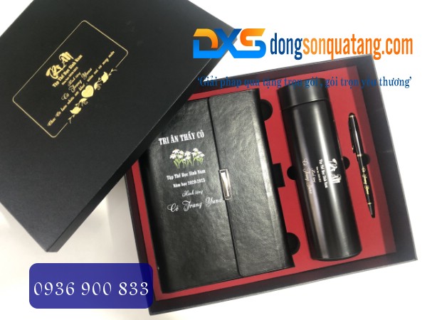 Set Quà Tặng Sổ , Bình , Bút In Nội Dung Tri Ân Thầy Cô