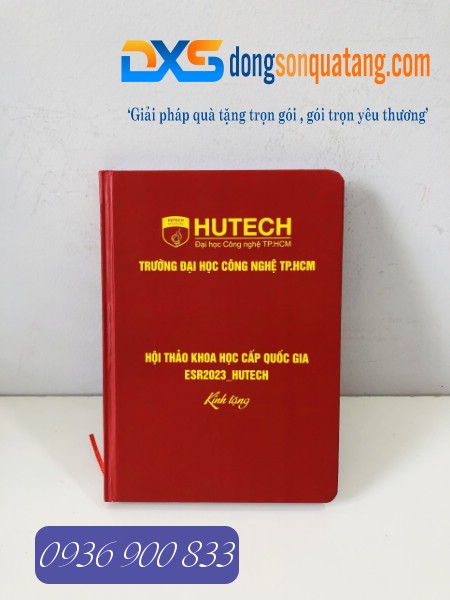 Sổ Da Dán Gáy In Logo Trường ĐH HUTECH TP.HCM Sổ Da Dán Gáy In Logo Trường ĐH HUTECH TP.HCM