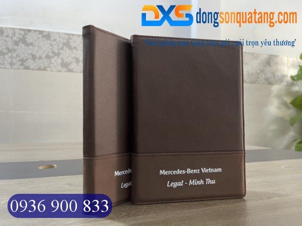 SDX 019 - Sổ Tay Da Dán Gáy In Logo Hãng Xe Mercedes-Benz Vietnam