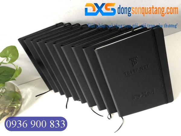 Sổ Tay Da Dán Gáy Pu Dập Chìm 2 Mặt Logo XM