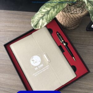 Set quà tặng doanh nghiệp ( Sổ tay bìa còng + bút kim loại )-SQX 006