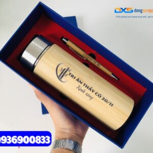 Set quà tặng ( Bình giữ nhiệt gỗ + Bút gỗ ) - SQX 003