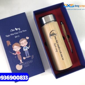 Set quà tặng ( Bình giữ nhiệt gỗ + Bút gỗ ) - SQX 003