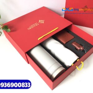 Set quà tặng doanh nhân (Bình giữ nhiệt+Ví đựng namecard+USB+Túi canvas)_In ấn logo FRASERS PROPERTY
