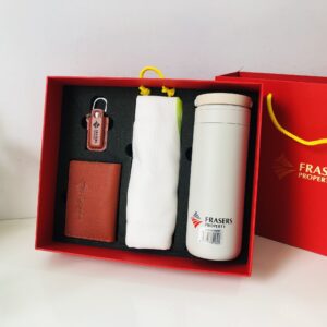 Set quà tặng doanh nhân (Bình giữ nhiệt+Ví đựng namecard+USB+Túi canvas)_In ấn logo FRASERS PROPERTY