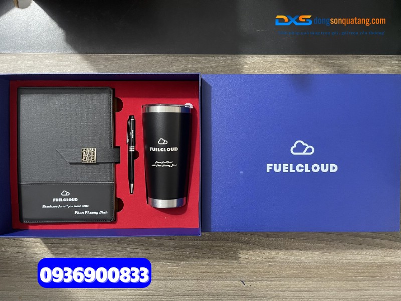 Bo qua tang Giftset So tay bia cong But kim loai Ly giu nhiet In khac Logo FULL CLOUD (2)