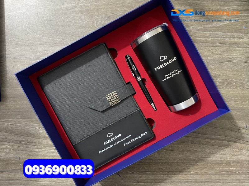 Bo qua tang Giftset So tay bia cong But kim loai Ly giu nhiet In khac Logo FULL CLOUD (5)