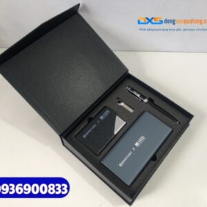 Set quà tặng cao cấp (Pin+But+USB+Hộp namecard)-SQX 009-In khắc logo SHB