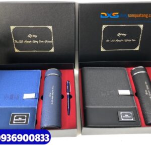 Set quà tặng Vip( Bình giữ nhiệt+ But ký kim loại+ Sổ sạc thông minh 5in1 )- SQX 013
