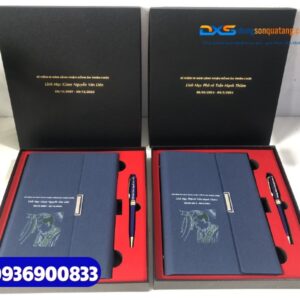 Set quà tặng doanh nghiệp ( Sổ tay bìa còng + bút kim loại )-SQX 006