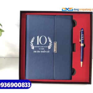 Set quà tặng doanh nghiệp ( Sổ tay bìa còng + bút kim loại )-SQX 006