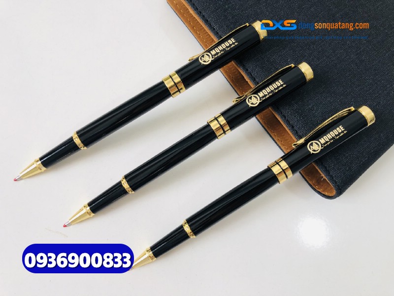 Bút ký kim loại quà tặng nắp đẩy khoen vàng - BKX 002 - khắc nội dung theo yêu cầu Bút ký kim loại quà tặng nắp đẩy khoen vàng - BKX 002 - khắc nội dung theo yêu cầu