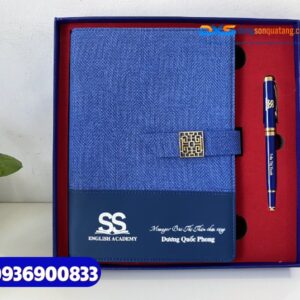 Set quà tặng ( Sổ tay gập 2 + Bút kim loại )-SQX 007 - In logo làm quà tặng dành cho Nhân Viên