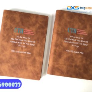 Sổ tay bìa da pu gấp 2 - STX 002 - In logo làm quà tặng tri ân