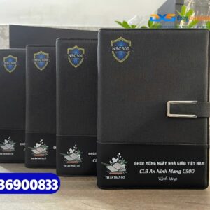 Sổ tay bìa da gập 2 khóa cài nam châm - STX 003 - in khắc logo làm quà tặng nhân viên