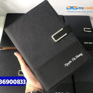 Sổ tay bìa da gập 2 khóa cài nam châm - STX 003 - in khắc logo làm quà tặng nhân viên