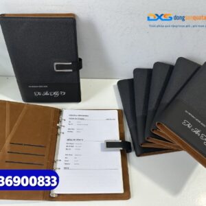 Sổ tay bìa da gập 2 khóa cài nam châm - STX 003 - in khắc logo làm quà tặng nhân viên
