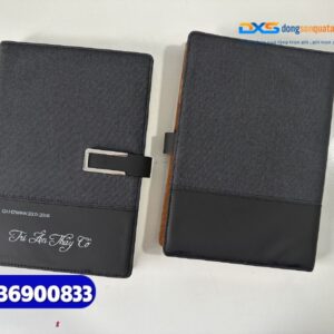 Sổ tay bìa da gập 2 khóa cài nam châm - STX 003 - in khắc logo làm quà tặng nhân viên