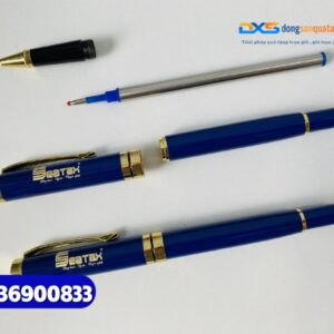 Bút ký kim loại quà tặng nắp đẩy khoen vàng - BKX 002 - khắc nội dung theo yêu cầu