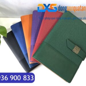 Sổ Tay Quà Tặng Doanh Nghiệp In Logo A5 Bìa Còng Đủ Màu Gập 2 Khóa Cài Nam Châm