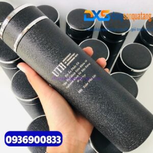 Bình giữ nhiệt nhám sần cao cấp 500ml -màu đen- Quà tặng doanh nghiệp độc đáo