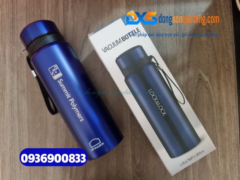 Bình Giữ Nhiệt Lock&Lock dung tích 800ml , màu xanh , khắc logo Công Ty SUMMIT POLYMERS Bình Giữ Nhiệt Lock&Lock dung tích 800ml , màu xanh , khắc logo Công Ty SUMMIT POLYMERS