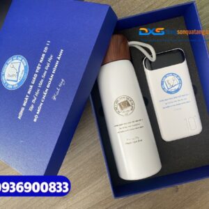 Set quà tặng tri ân ngành y tế ( Bình giữ nhiệt + Bút kim loại ) - In khắc logo Trường ĐH Y Dược