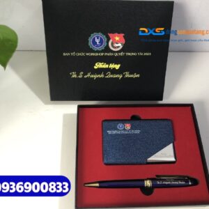 Set quà tặng Cán Bộ Đoàn ( Hộp name card+Bút kim loại cao cấp )- SQX 020 | In ấn logo ĐTN Đại Học Luật