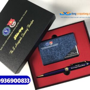 Set quà tặng Cán Bộ Đoàn ( Hộp name card+Bút kim loại cao cấp )- SQX 020 | In ấn logo ĐTN Đại Học Luật