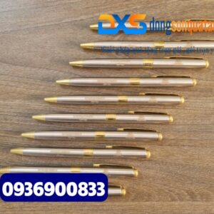 Bút ký kim loại-BKX 011 - Màu inox phối vàng - In khắc nội dung , slogan