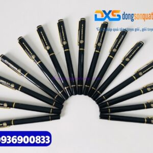 Bút ký kim loại nắp mở - Màu đen,khoen vàng - Khắc logo AIR SEA TRANSPORT