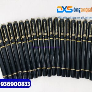 Bút ký kim loại nắp mở - Màu đen,khoen vàng - Khắc logo AIR SEA TRANSPORT