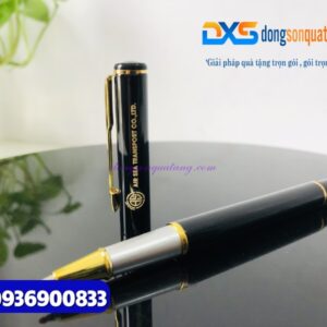 Bút ký kim loại nắp mở - Màu đen,khoen vàng - Khắc logo AIR SEA TRANSPORT