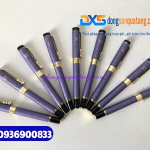 Bút ký kim loại cao cấp màu tím , đầu rồng, nhám sần -BKX 009 - Khắc logo ANH DENTAL 
