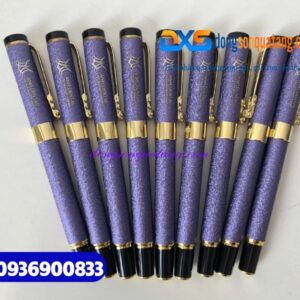 Bút ký kim loại cao cấp màu tím , đầu rồng, nhám sần -BKX 009 - Khắc logo ANH DENTAL 