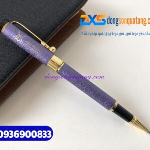Bút ký kim loại cao cấp màu tím , đầu rồng, nhám sần -BKX 009 - Khắc logo ANH DENTAL 
