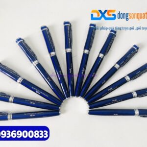 Bút kim loại nắp mở - Khoen bạc - Màu xanh -BKX 004 - Khắc nội dung tri ân thầy cô giáo